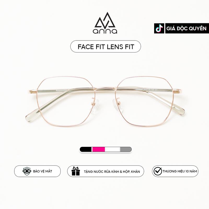 Gọng kính mắt thời trang ANNA nam nữ dáng tròn chất liệu kim loại cao cấp 3009