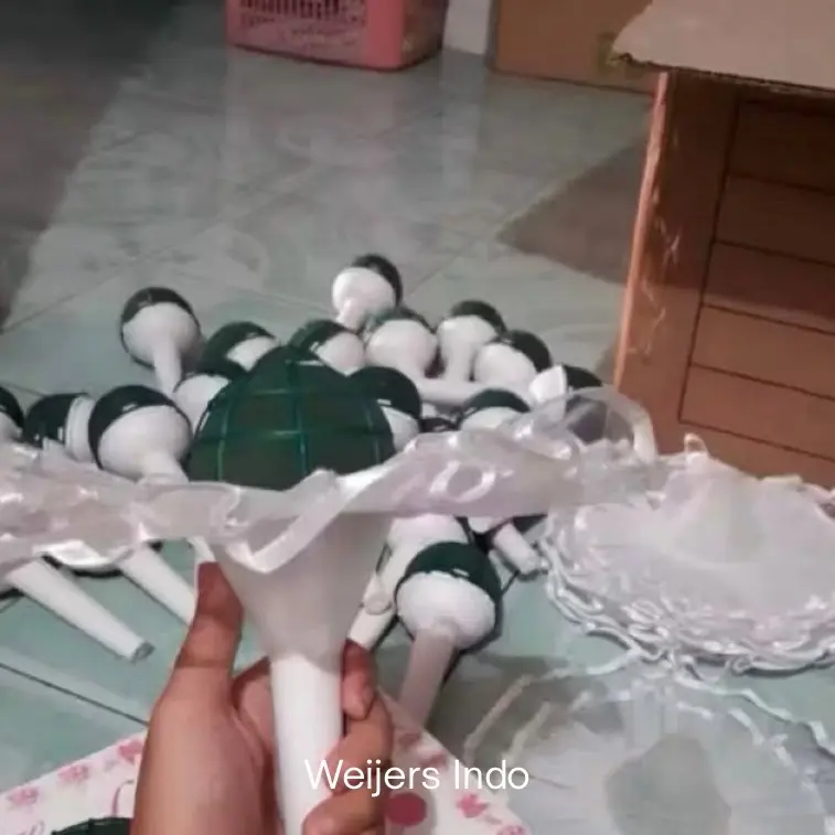 Gagang dan Renda untuk Handbouquet Pengantin TJS - Merah flower box buket pita satin 0