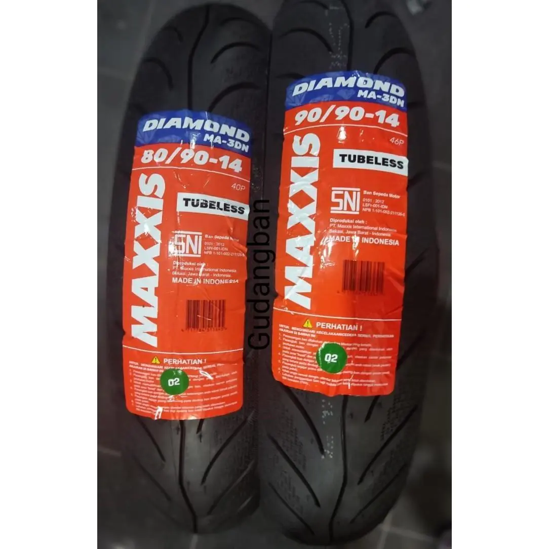 Paket Ban Luar Motor Maxxis Diamond 80 90 14 & 90 90 14 Tubeless