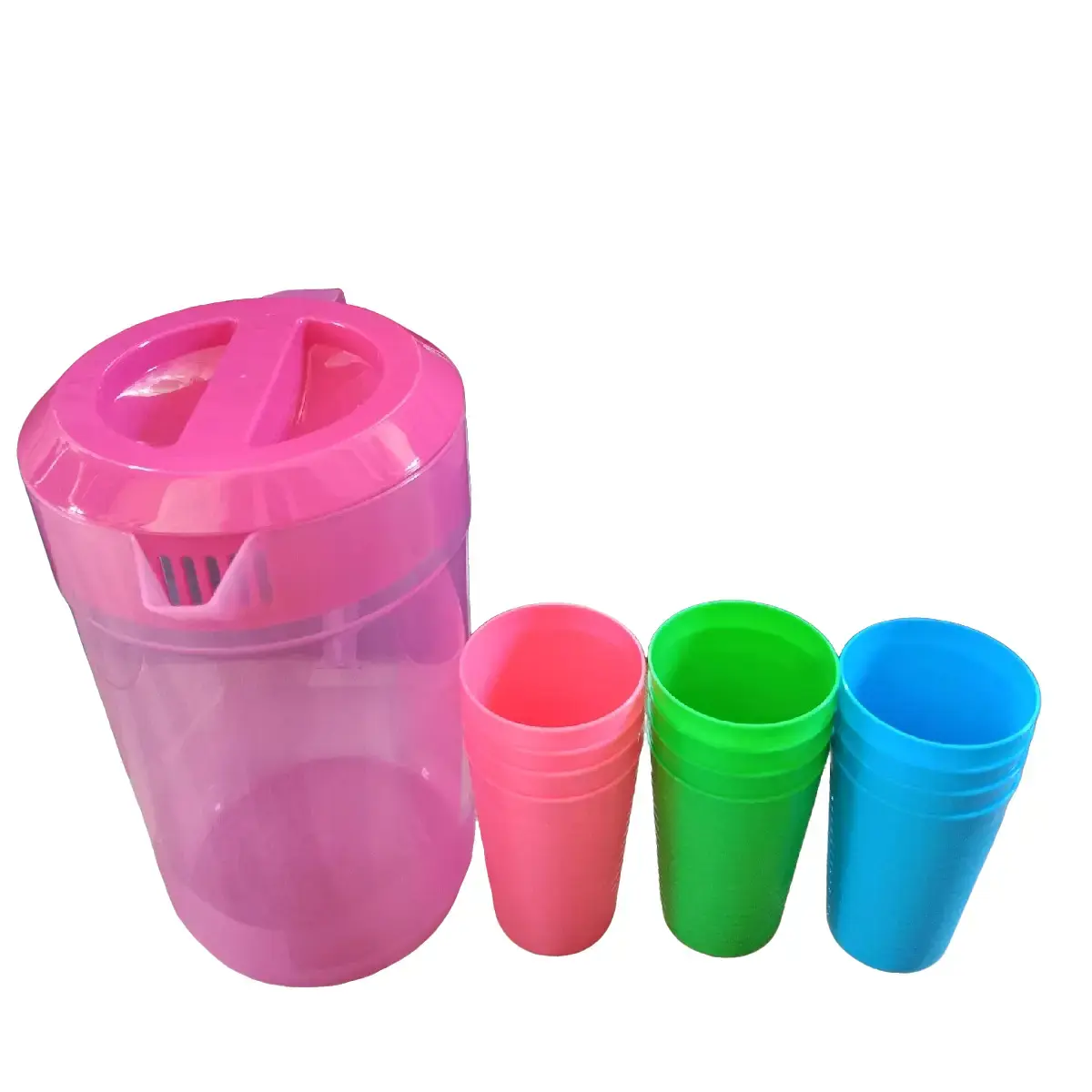 1Lusin Gelas Aestetic plastik warna pastel + teko calisat premium 4,1Liter Set Tea Cangkir