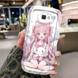 Casing Hp Untuk Samsung Galaxy J7 Prime Case HP kucing Gadis lucu Casing Kesing Silikon Kasing Gelombang Cesing Softcase