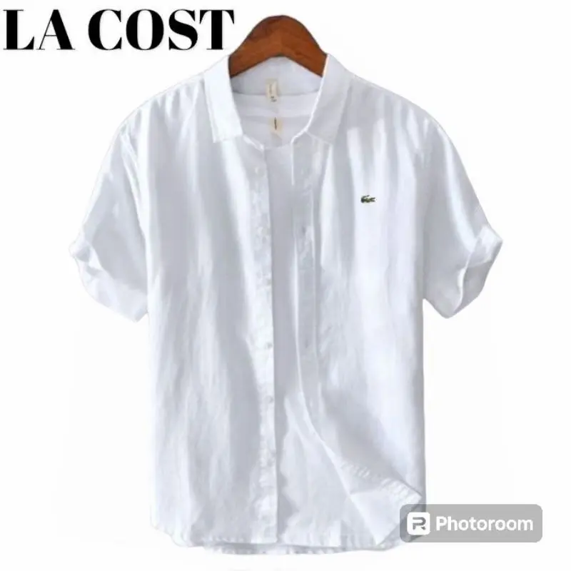 kemeja pendek LA COST polos premium || kemeja premium pendek LA COST polos