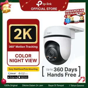 TP-Link Tapo TC41 | Kamera Keamanan Outdoor | Pan/Tilt WiFi CCTV | TC41 | 2K | 360° | Pelacakan Gerakan | Warna Malam | Pemasangan Mudah |
