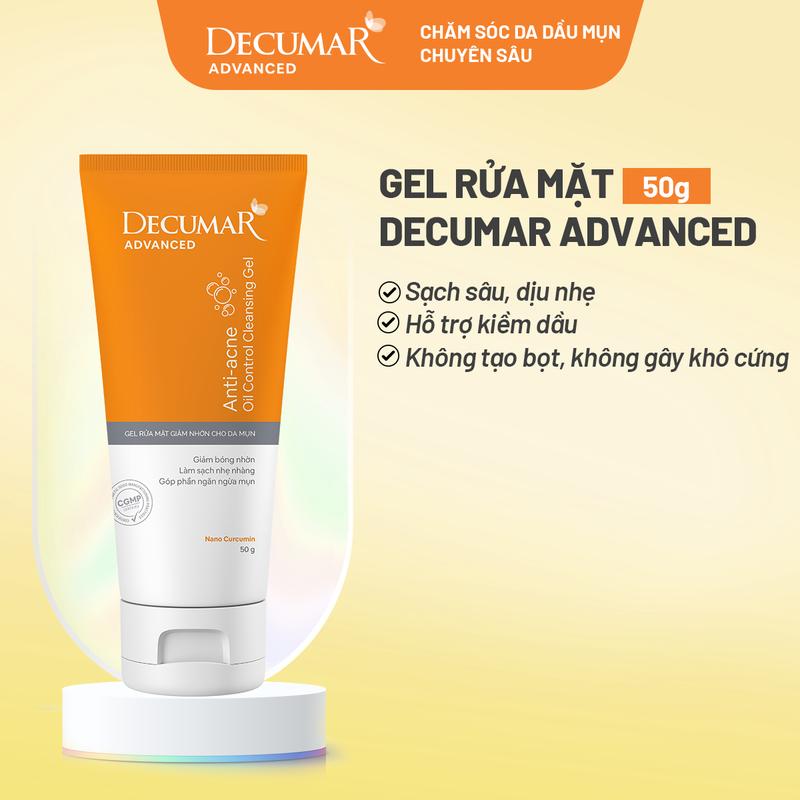  Gel rửa mặt giảm nhờn hỗ trợ ngừa mụn sạch sâu Decumar Advanced 