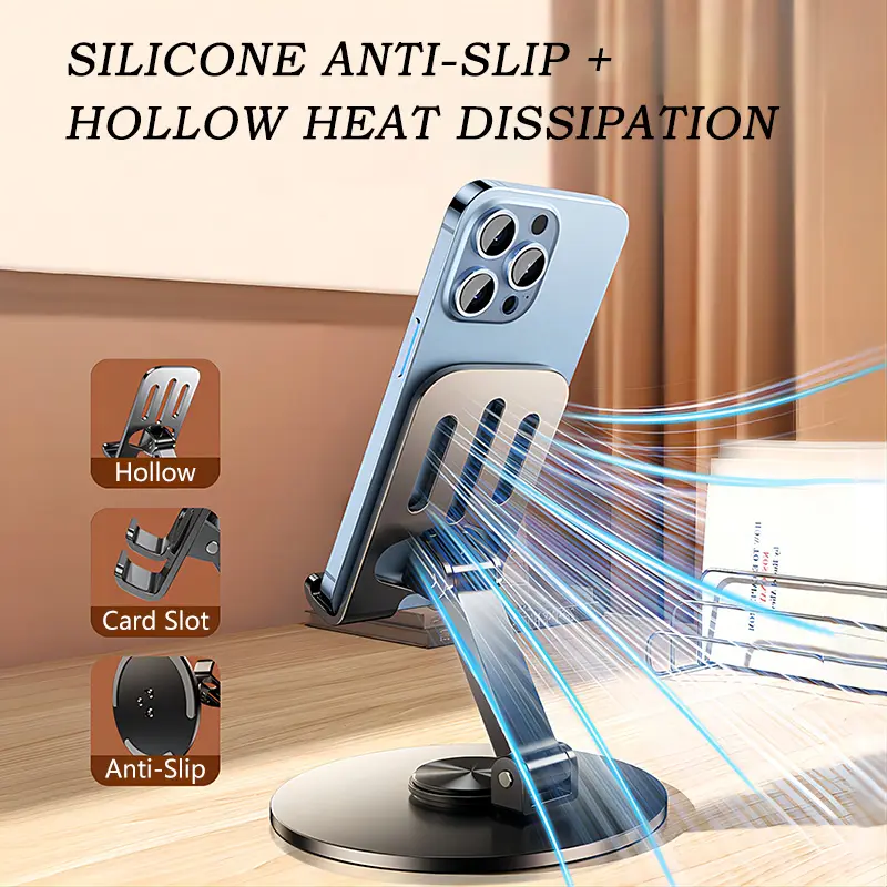 Full Metal Holder Phone Stand Holder 360° Rotatable Foldable Tablet Holder Stand 2