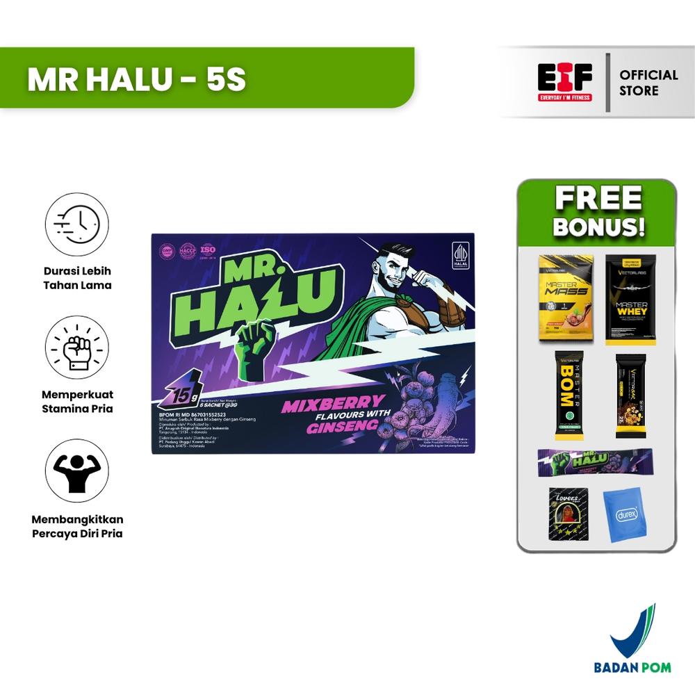MR HALU GINSENG BOTANICAL 1 BOX 5 SACHET HERBAL STAMINA PRIA - BANANA, TANPA BONUS