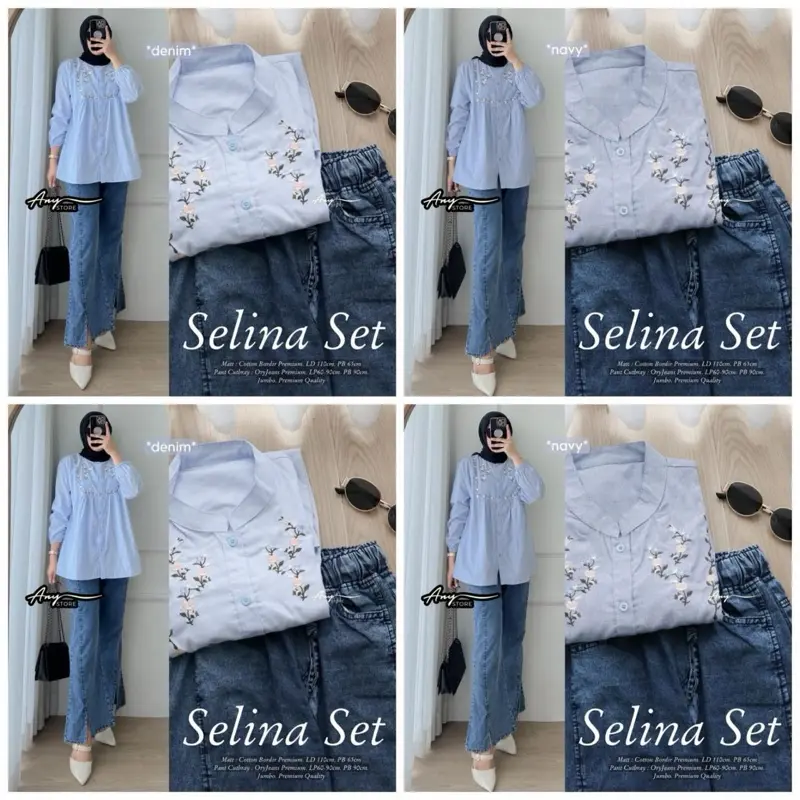 One Set Rok Blouse Salur Denim Series Selina Kiran Jelita Ivanka Herse 5