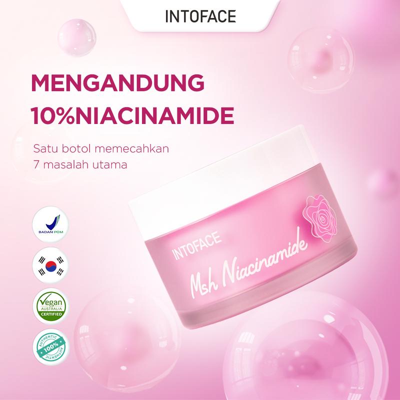 INTOFACE MSH 10% Niacinamide Brightening Moisturizer Cream B3 B5 Smywhite 377 Day & Night Cream Whitening Glowing Moisture Gel Pemutih Wajah krim pelembab pemutih Krim untuk kulit sensitif 30g 4