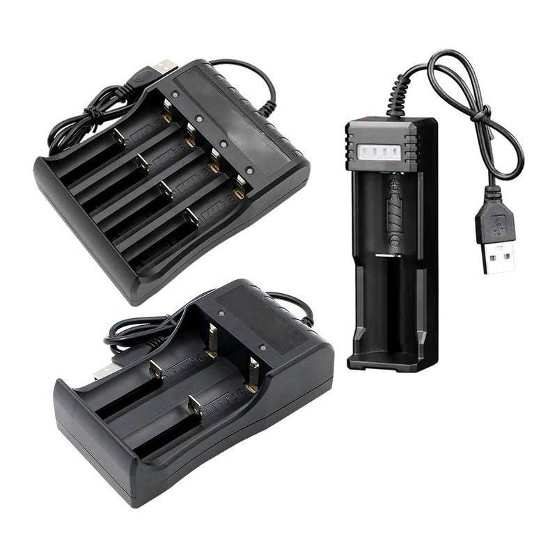 Bộ sạc USB thông minh đơn/kép khe cho pin 14500, 18500, 26650, 3.7V /