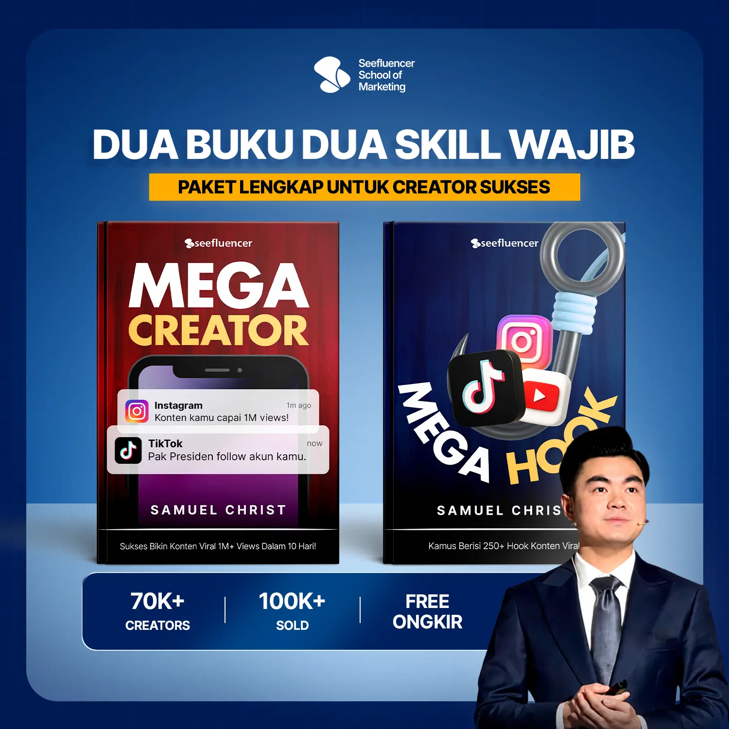 [FYP Starter Pack] Bundling Buku Mega Creator + Mega Hook Buku Bikin Konten Viral 1M+ Views