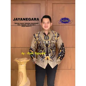 Kemeja Baju Batik Pria Lengan Panjang Kondangan Kerja Dewasa Premium Modern Full Furing Bahan Katun Motif Jayanegara