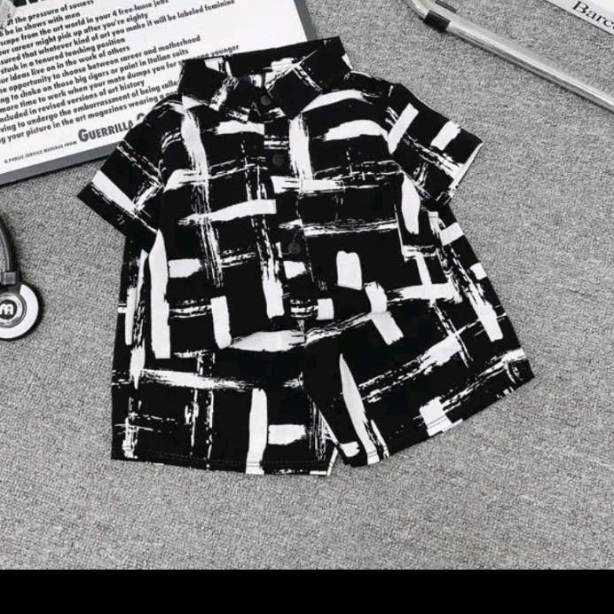 KẺ TRẮNG BỘ QUẦN ÁO SƠ MI LỤA CHO BÉ TRAI VẢI LỤA MỀM MÁT SIZE 10KG ĐẾN 30KG