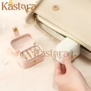 Kotak Cincin Mini Travel Jewelry Box Mini Tempat Penyimpanan Perhiasan Cincing Anting Portable
