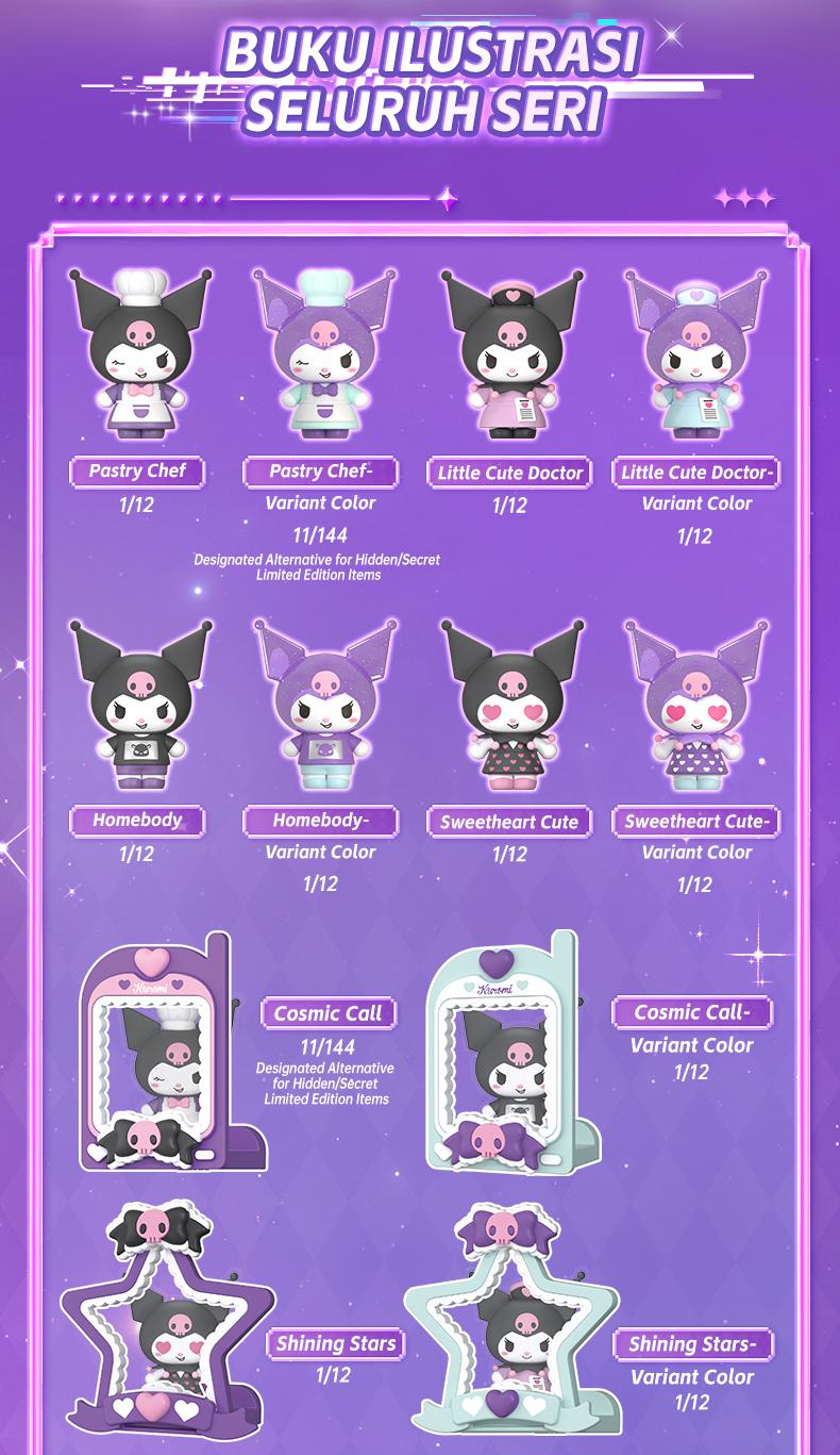 Blokees×Sanrio Blind Box Kuromi Ornamen Mini Action Figurine Mainan Plastik Lucu Kuromi Candy Series Figure Model BlindBox Dadoos Seri FUN 01