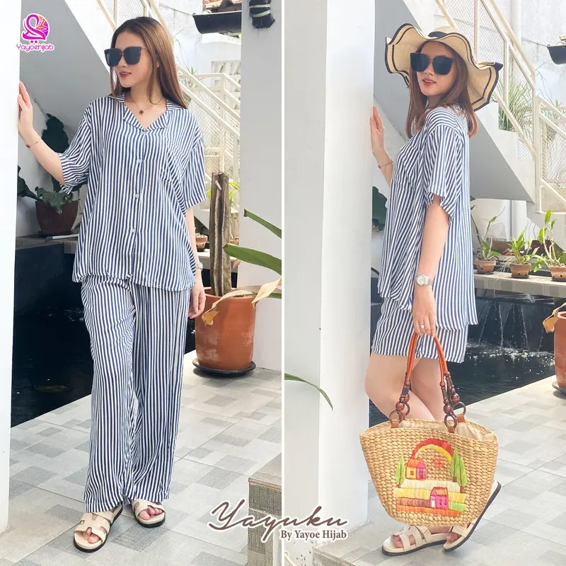Sheila One Set Salur Setelan Rumahan Wanita Kekinian Bahan Adem Lembut By Yayoehijab 7