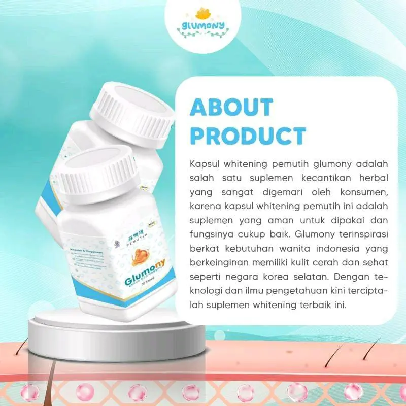 GLUMONY WHITENING KAPSUL | Pemutih Wajah | Pemutih Badan Memutihkan Mencerahkan 1