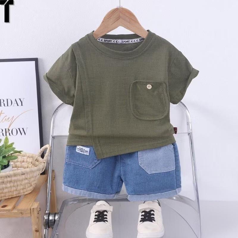 Baju Anak Laki-Laki Motif VN Polos Usia 1-6 Tahun Setelan Anak Laki Laki 1