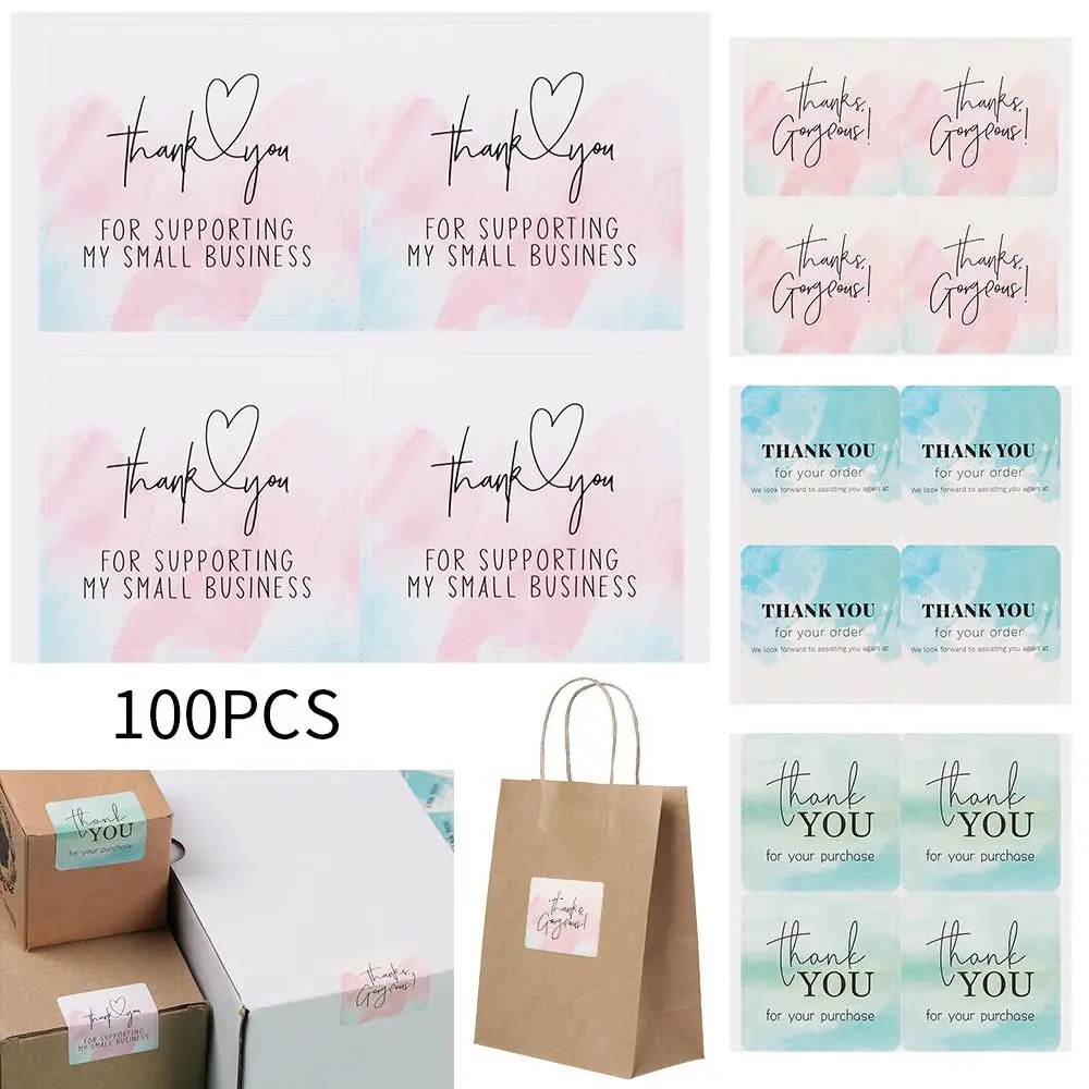 100PCS Gift Package Decoration Gift Wrapping Gorgeous Sealing Labels For Supporting My Small Business Thank You Stickers