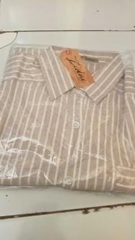 Product Review of Shaina Tunik Kemeja Atasan Wanita Dewasa Casual Motif Stripe Salur Garis Katun Yandet Nyaman Kancing Muslim Panjang Santai Kancing Muslim Lembut from s**5 0