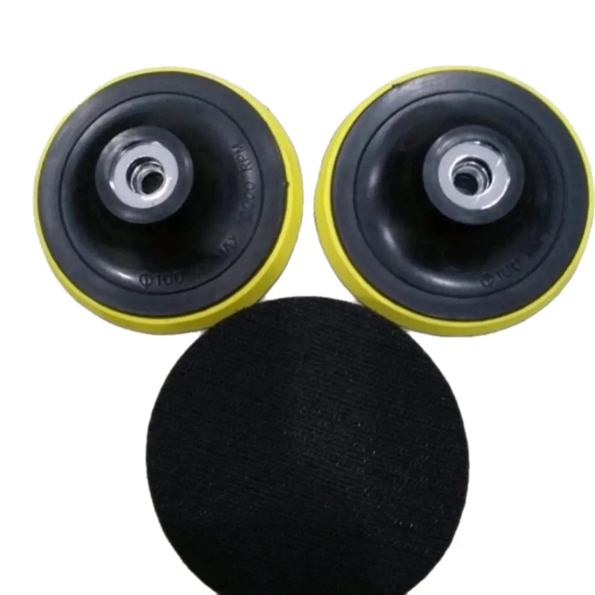 tatakan amplas 4 tapak amplas gerinda tempel Velcro pad kuning hitam 4 inchi tebal