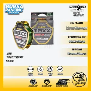 Hammer Head Senar Hyper Maxx Shield Special Camouflage 150M Japan Technology Mancing Kolam Galatama Lele Ikan Mas Patin