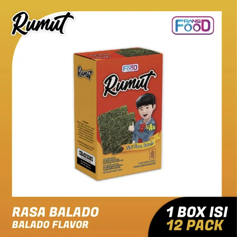 Rumut Goreng Rasa Balado 10gr - Rumput Laut Goreng Praktis Lebih Besar Isi 2
