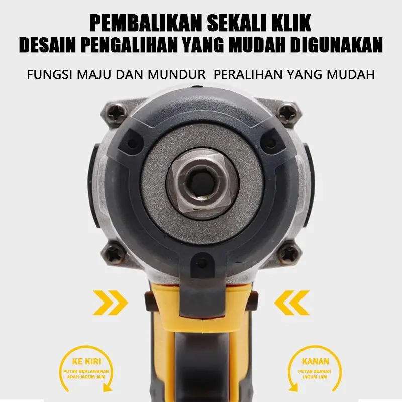 ECOSEN 199VF Mesin Impact Baterai Cordless Impact Wrench  Untuk Memudahkan Pemasangan Baut Pada Roda Motor bor impact set lengkap 2