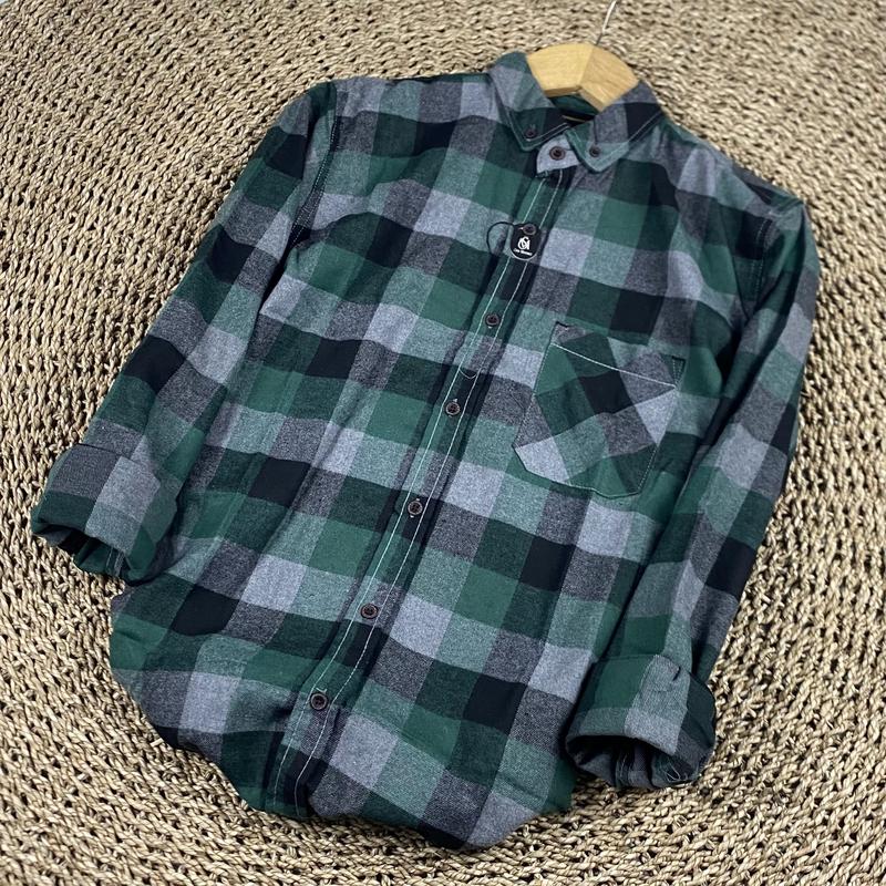 Kemeja Flanel Premium Fit Lengan Panjang Slim-fit Pria Wanita - Model Asymmetrical - Casual pendaki  outfit slim fit shirt kemeja  flanel Kemeja Flanel Slimfit 4