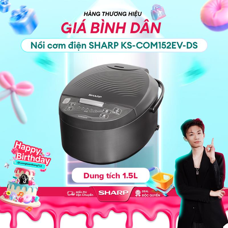 LTT 0712 Nồi Cơm Điện Tử Sharp KS COM152EV DS 1.5L - Nấu Ngon Đa Năng Chống Dính