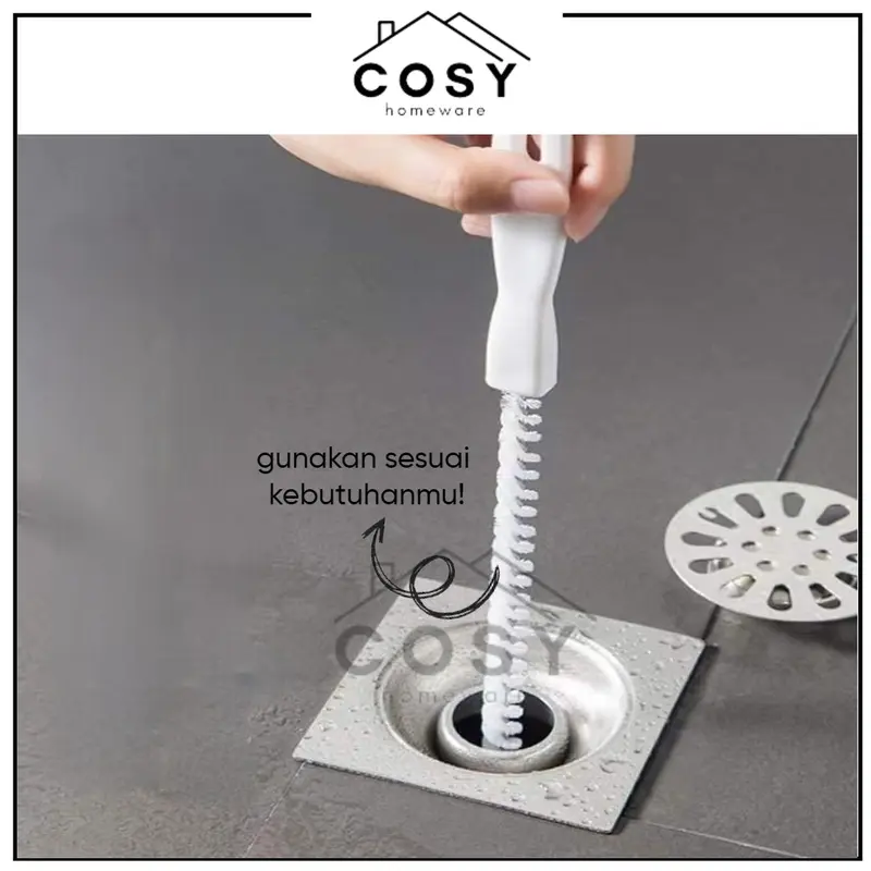 COSY Sikat Pembersih Saluran Pipa Air Wastafel Bahan Lentur / Kawat Pembersih Lubang Wastafel Logam 3