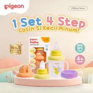 PIGEON Mag Mag All In One Set - Local | Gelas Minum Bayi Anti Tumpah | BPA Free | Cangkir Minum Bayi | Botol Minum Bayi | Training Cup