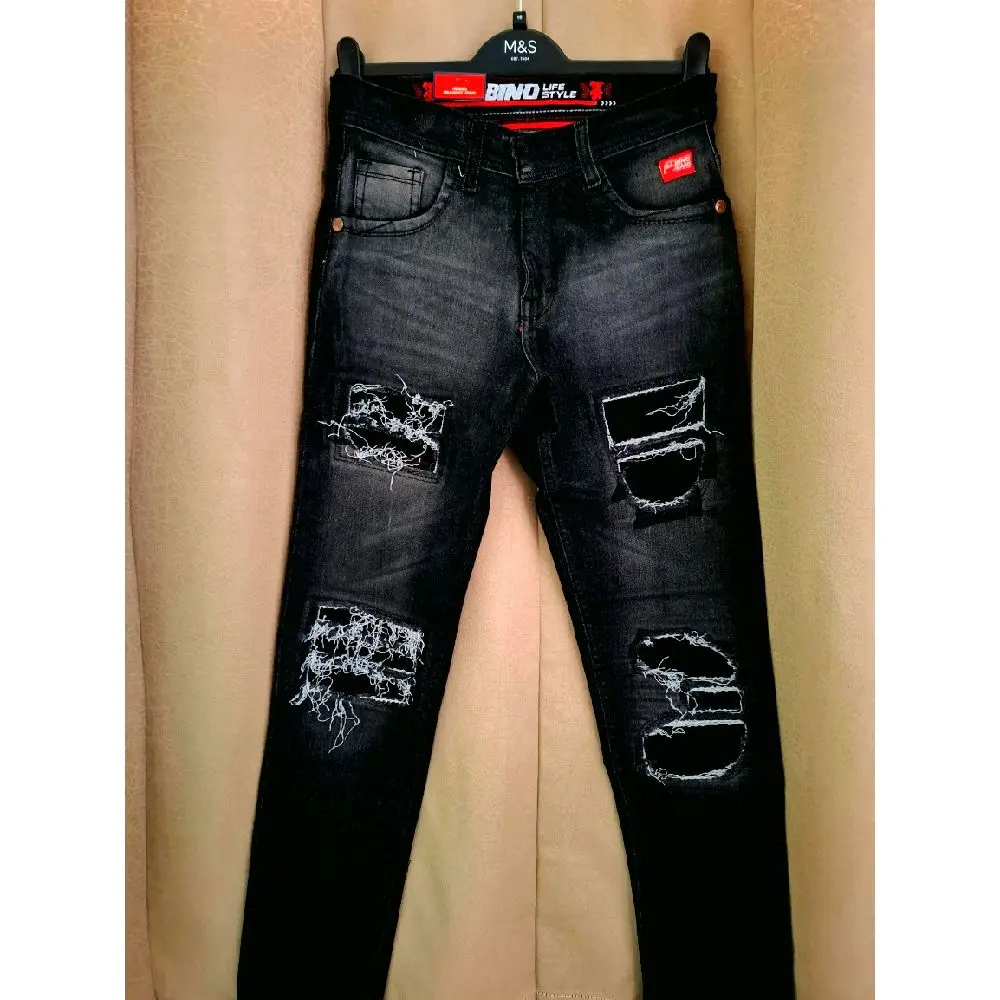 Celana jeans sobek pria keren model slimfit Stretch Melar Denim Distro Lembut Nyaman