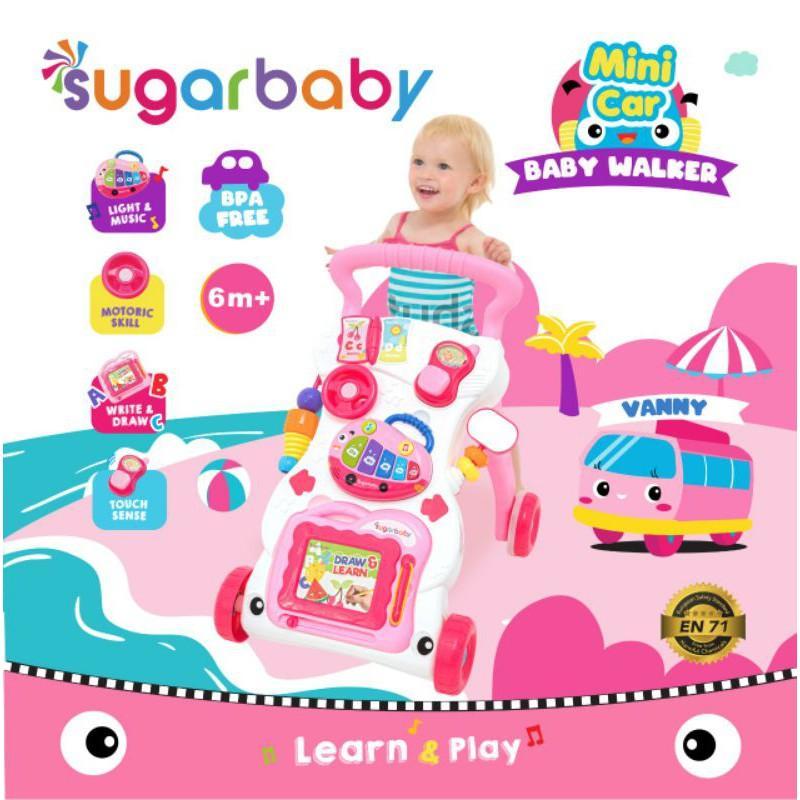 SUGAR BABY MINI CAR PUSH WALKER (BABY WALKER) ALAT BANTU JALAN WALKER WALKING ASSISTANT Bayi Roda 3