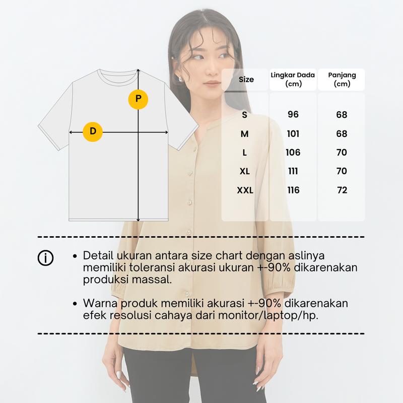 Geela Official - Zendaya Khaki Blouse (G.13106) - Blouse Wanita 4