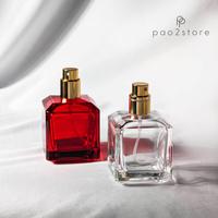Jual Botol Parfum 50ml Kaca Kotak Tebal Clear - Refillable Putar Drat ...