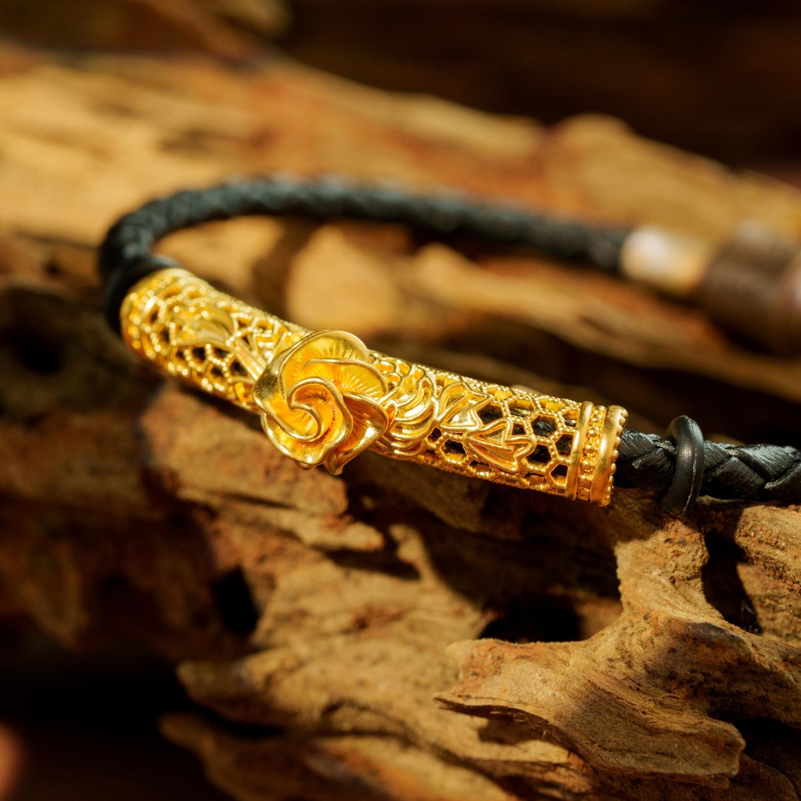 Phụ kiện charm vòng tay tre hoa hồng Bilo Jewelry • Phụ kiện thời trang