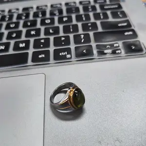 Cincin Batu Peridot Super Mewah Elegan