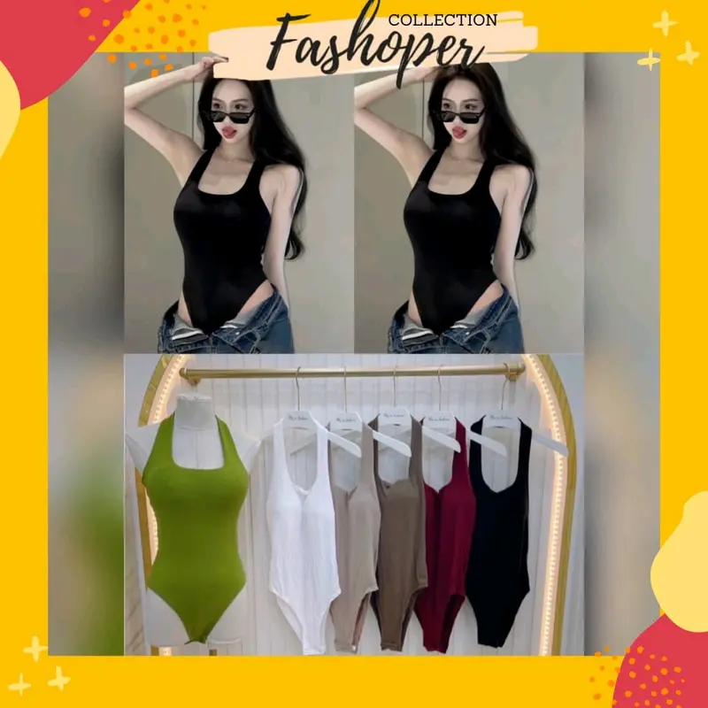 Bodysuit Atasan Lengan Panjang/Pendek Wanita Bangkok 0