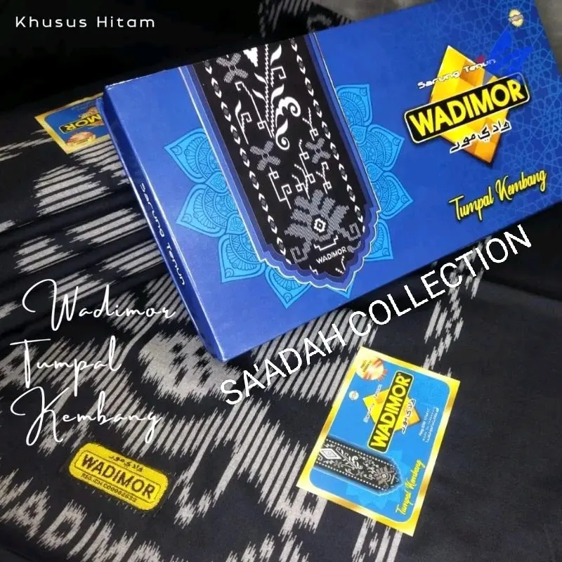 Sarung Wadimor Husus Hitam Tumpal/Garis Kembang Bahan Katun Sarung Dewasa 7