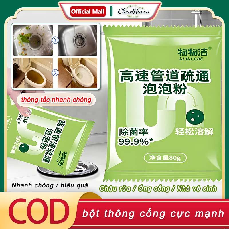 bột thông cống cực mạnh thông tắc bồn cầu thông tắc đường ống Đường Ống Nhanh Chóng Hiệu Quả Không tắc không mùi 80g
