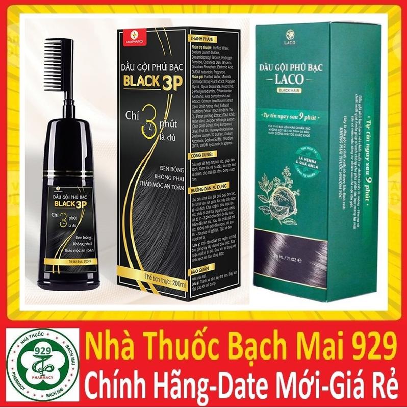 Combo Dầu gội phủ bạc Black 3p & laco black hair 200ml Nhuộm Tóc Đổi Màu Tóc Women Nữ