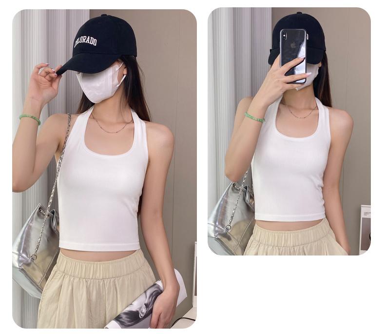 Product Introduction of Áo Yếm Cổ Chữ U, Màu Trơn Áo Vest Nữ Dáng Ôm, Thích Hợp Cho Mùa Hè, Thiết Kế Lưng Thanh Lịch, Áo Cơ Sở Thời Trang, Thích Hợp Cho Thể Thao 7