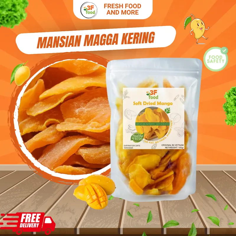 [Hadiah] Mansian Mangga Kering, Mangga Madu, Manisan Buah Mangga, Dried Mango 100gr 3F Food Snack Makanan 1
