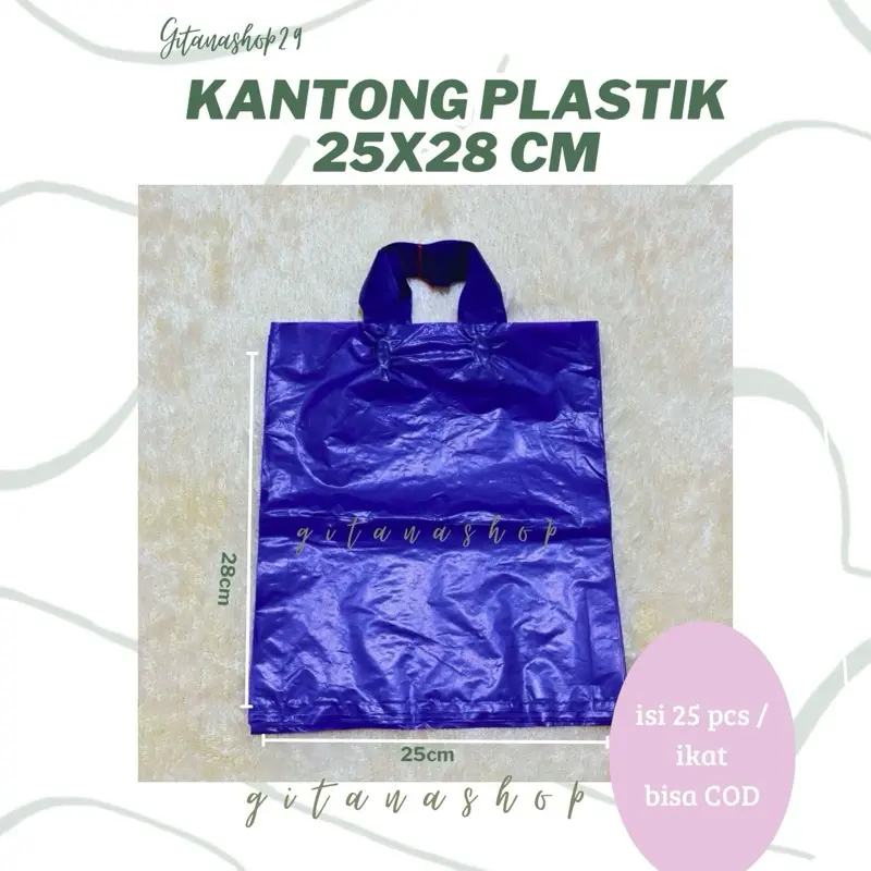 [25pcs] Kantong Plastik Softhandle Murah - Shopping Bag Polos Uk. 25x28cm