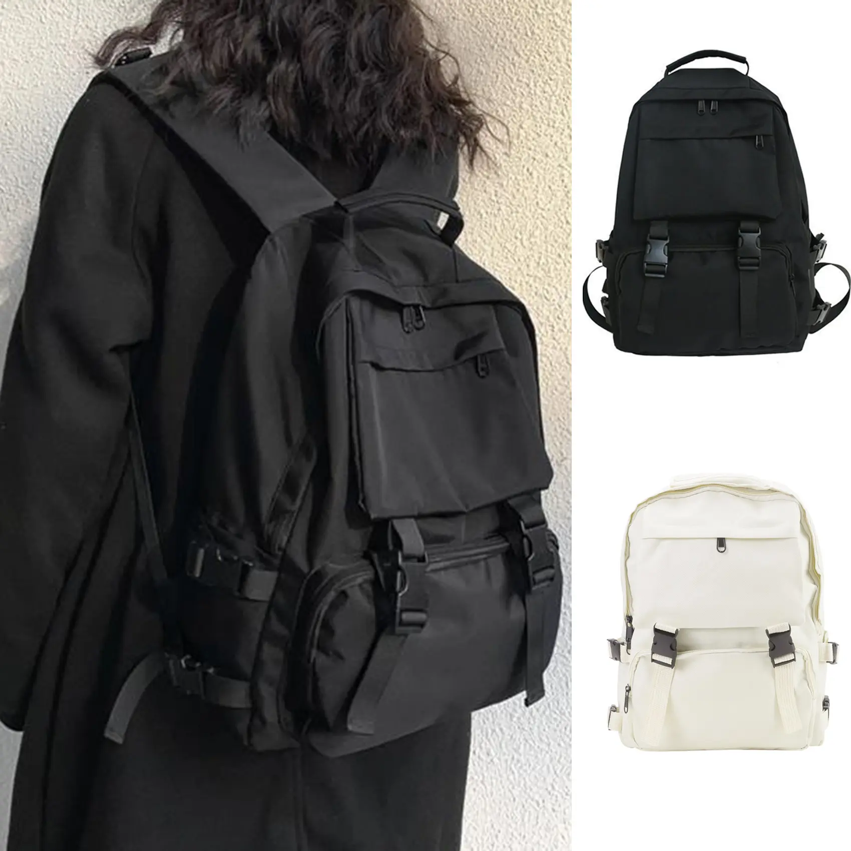 Simple Backpacks Large Capacity Travel Bag Student School Bag Backpack Women Man Bag SOM