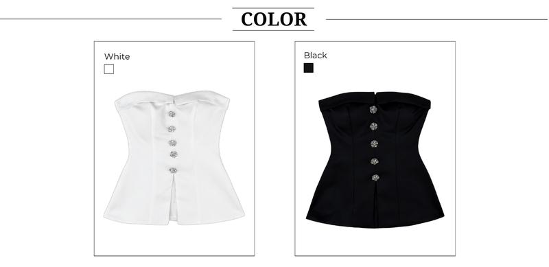 Product Introduction of Áo Peplum Cúp Ngực Xẻ Tà Trước Phối Tag Đá Sang Trọng BBSTORE'S -A2607 2