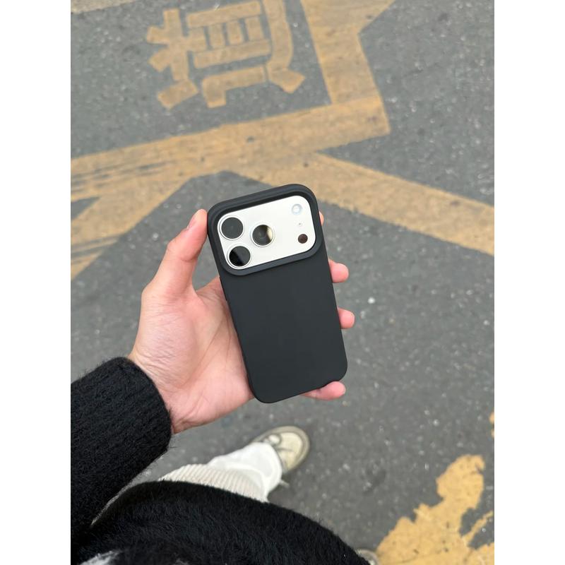 Ốp lưng bảo vệ màu bạc cho iPhone 17/16/15 và iPhone 14/13/12/11 Pro Max, họa…