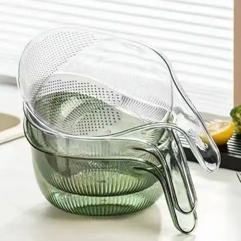 Rice washing artifact, rice sieve, simple kitchen supplies, drainage basket, multifunctional household vegetable washing basket with handle, rice washing basket Utensils Fruit