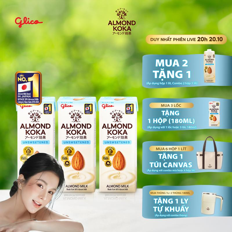 SỮA HẠNH NHÂN ALMOND KOKA KHÔNG ĐƯỜNG 1 LỐC 180ML CHỐNG OXY HÓA