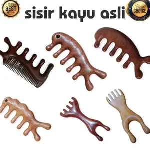 Sisir Kayu Terapi Kesehatan Multifungsi - Alat Pijat dan Totok untuk Sirkulasi Darah Tubuh - Pijit